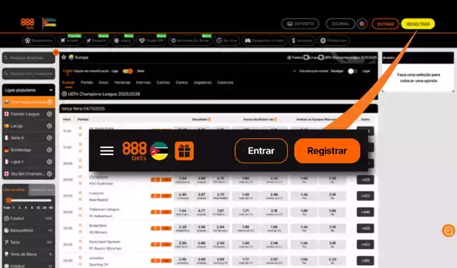 888bets criar conta - como se registar?