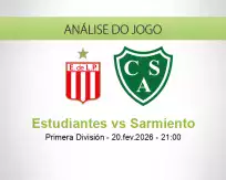 Prognóstico Estudiantes Sarmiento (20 February 2026)