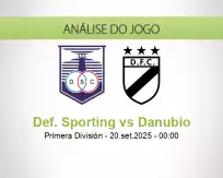 Prognóstico Def. Sporting Danubio (20 September 2025)
