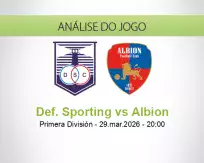 Prognóstico Def. Sporting Albion (01 April 2026)