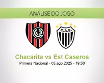 Prognóstico Chacarita Est Caseros (03 August 2025)
