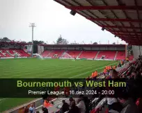 Prognóstico Bournemouth West Ham (16 December 2024)