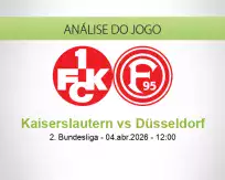 Prognóstico Kaiserslautern Düsseldorf (04 April 2026)