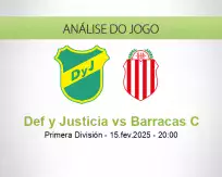 Prognóstico Def y Justicia Barracas C (15 February 2025)