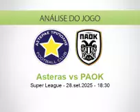 Prognóstico Asteras PAOK (28 September 2025)