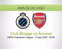 Prognóstico Club Brugge Arsenal (10 December 2025)