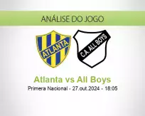 Prognóstico Atlanta All Boys (27 October 2024)