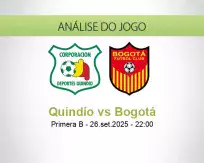 Prognóstico Quindío Bogotá (26 September 2025)