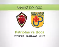Prognóstico Patriotas Boca (03 August 2025)