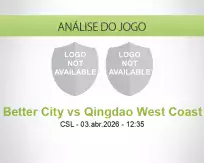 Prognóstico Better City Qingdao West Coast (03 April 2026)