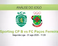 Prognóstico Sporting CP B FC Paços Ferreira (31 August 2025)