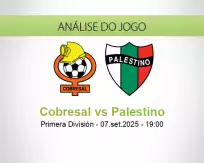 Prognóstico Cobresal Palestino (07 September 2025)