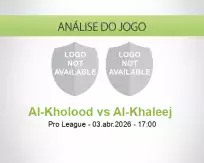 Prognóstico Al-Kholood Al-Khaleej  (03 April 2026)