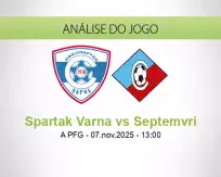 Prognóstico Spartak Varna Septemvri (07 November 2025)