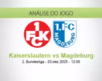 Prognóstico Kaiserslautern Magdeburg (20 December 2025)