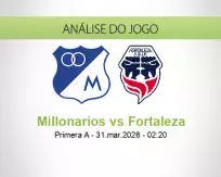 Prognóstico Millonarios Fortaleza (31 March 2026)