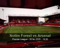 Prognóstico Nottm Forest Arsenal (26 February 2025)