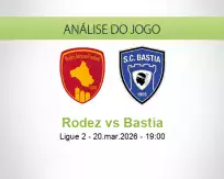 Prognóstico Rodez Bastia (20 March 2026)