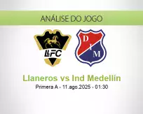 Prognóstico Llaneros Ind Medellín (11 August 2025)