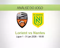 Prognóstico Lorient Nantes (31 January 2026)