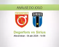 Prognóstico Degerfors Sirius (04 April 2026)