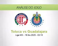 Prognóstico Toluca Guadalajara (16 February 2025)