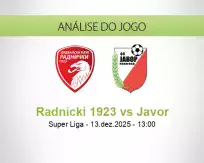 Prognóstico Radnicki 1923 Javor (13 December 2025)