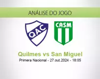 Prognóstico Quilmes San Miguel (27 October 2024)