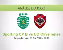 Prognóstico Sporting CP B UD Oliveirense (01 February 2026)