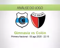 Prognóstico Gimnasia Colón (03 August 2025)