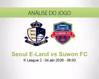 Prognóstico Seoul E-Land Suwon FC (04 April 2026)
