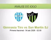 Prognóstico Gimnasia Tiro San Martín SJ (04 April 2026)