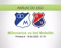 Prognóstico Millonarios Ind Medellín (16 February 2025)