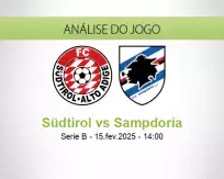 Prognóstico Südtirol Sampdoria (15 February 2025)