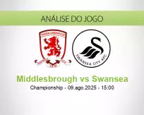 Prognóstico Middlesbrough Swansea (09 August 2025)