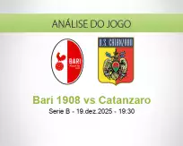 Prognóstico Bari 1908 Catanzaro (19 December 2025)