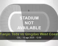 Prognóstico Tianjin Teda Qingdao West Coast (10 August 2025)