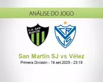 Prognóstico San Martín SJ Vélez (20 September 2025)