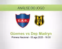 Prognóstico Güemes Dep Madryn (03 August 2025)