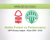 Prognóstico Nottm Forest Ferencvaros (29 January 2026)
