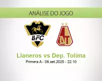 Prognóstico Llaneros Dep. Tolima (06 September 2025)