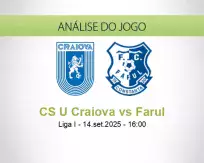 Prognóstico CS U Craiova Farul (14 September 2025)