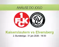Prognóstico Kaiserslautern Elversberg (31 January 2026)