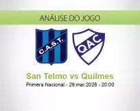 Prognóstico San Telmo Quilmes (29 March 2026)