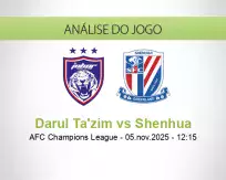 Prognóstico Darul Ta'zim Shenhua (05 November 2025)