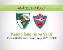 Prognóstico Kauno Žalgiris Valur (24 July 2025)