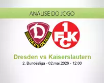 Prognóstico Dresden Kaiserslautern (02 May 2026)