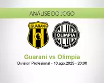 Prognóstico Guarani Olimpia (10 August 2025)