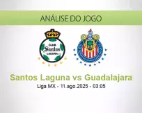 Prognóstico Santos Laguna Guadalajara (11 August 2025)
