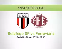 Prognóstico Botafogo SP Ferroviária (28 September 2025)